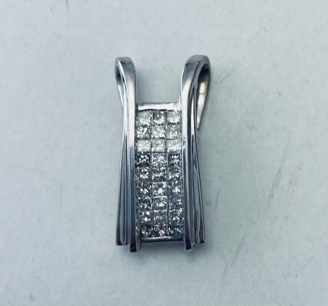 Rectangular Princess Cut Diamond Pendant