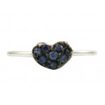 Barry Kronen Blue Sapphire Heart Ring S-1654B