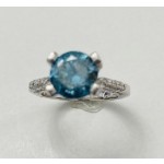 Blue and White Diamond Engagement Ring 18802-top