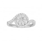 Diamond Cluster Engagement Ring 25135