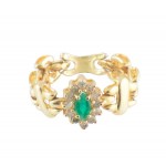 Emerald and Diamond Flexible Ring 17957