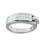 Invisible Set Princess Cut Diamond Buckle Ring 14356