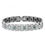Mens Blue and White Diamond Bracelet 25061