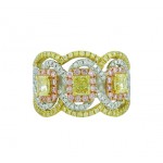Natural Yellow, Pink and White Diamond Ring Top 23977
