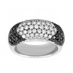 Pavé Black and White Diamond Ring 10498