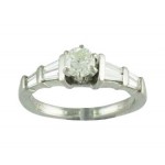 Round and Baguette Diamond Ring 10627