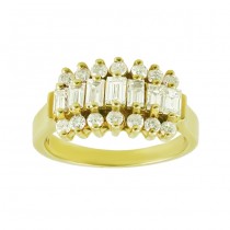 Baguette and Round Diamond Ring 15640