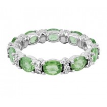 Barry Kronen Green Sapphire and Diamond Eternity Ring Top S-2835WDGS