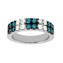 Double Row Blue and White Diamond Ring 25990