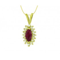 Marquise Ruby and Diamond Pendant 19965
