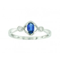 Oval Blue Sapphire and Diamond Ring 16260