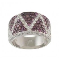 Purple and White Diamond Zigzag Ring 10501