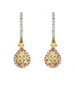 Multi-Color Diamond Drop Earrings 27760