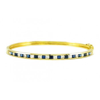 Channel Set Sapphire and Diamond Bracelet 21002