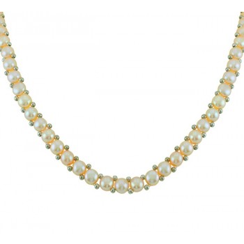 Flat Back Pearl Necklace 24685