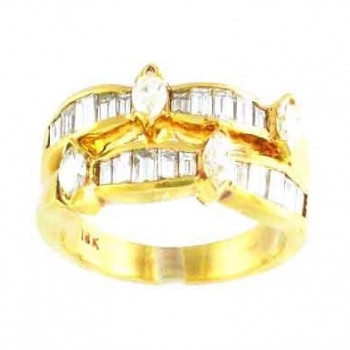 Marquise and Baguette Diamond Ring 15649