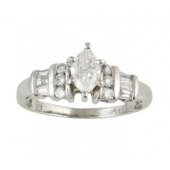 Marquise and Baguette Diamond Ring 15681