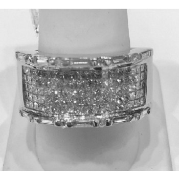 Mens Princess Cut, Baguette and Round Diamond Ring 28758