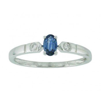 Oval Blue Sapphire and Diamond Ring 16261