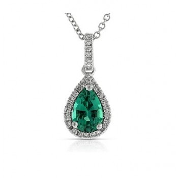 Pear Shape Emerald and Diamond Pendant 29570