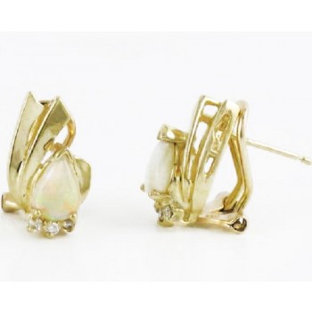 Pear Shape Opal and Diamond Earrings 20850