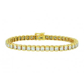Semi Bezel Set Diamond Tennis Bracelet 15073