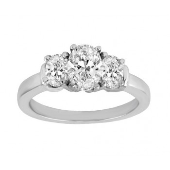 Three Stone Oval Diamond Engagement Ring Top 10630
